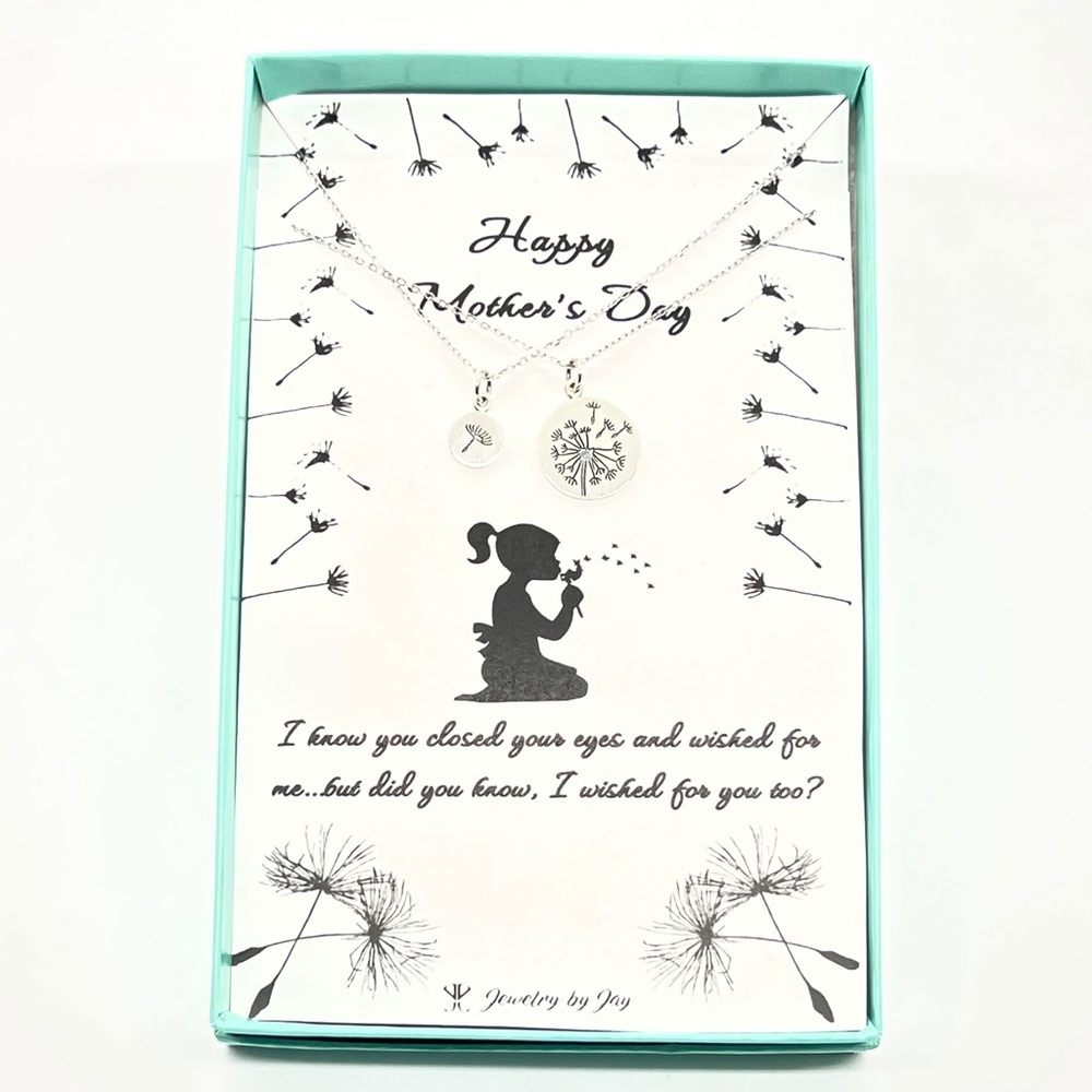 Sterling Silver Dandelion Mother and Daughter Pendant